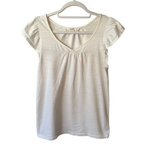 Old Navy White Short Sleeve Top Size S Neutral Minimalist Casual Layering